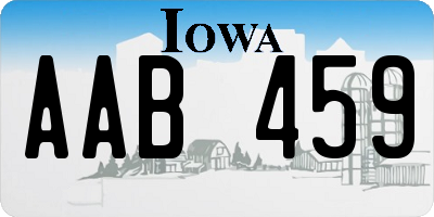 IA license plate AAB459