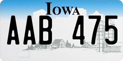 IA license plate AAB475