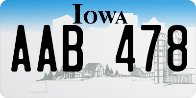 IA license plate AAB478