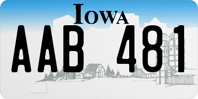 IA license plate AAB481