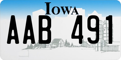 IA license plate AAB491