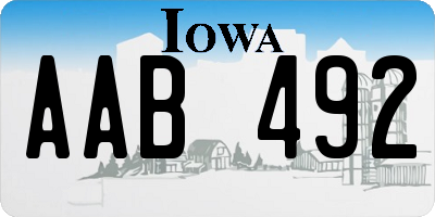 IA license plate AAB492