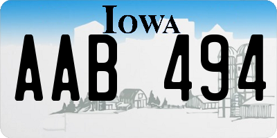 IA license plate AAB494