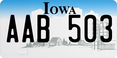 IA license plate AAB503