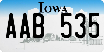 IA license plate AAB535