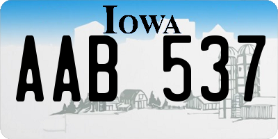 IA license plate AAB537