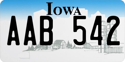 IA license plate AAB542
