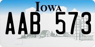 IA license plate AAB573