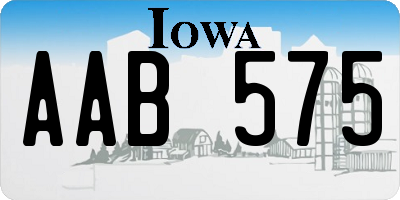 IA license plate AAB575