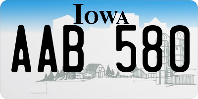 IA license plate AAB580