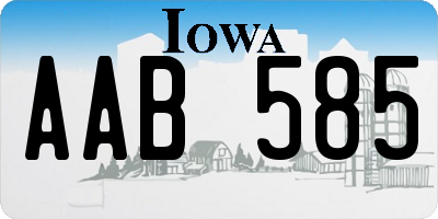 IA license plate AAB585