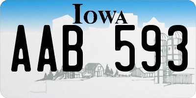 IA license plate AAB593
