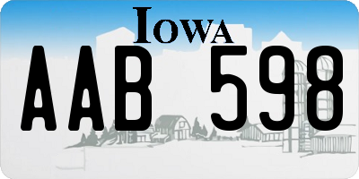 IA license plate AAB598