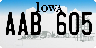 IA license plate AAB605