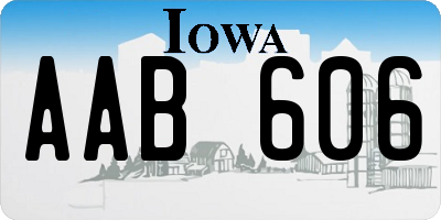 IA license plate AAB606