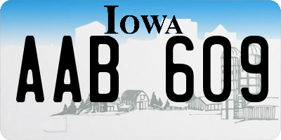 IA license plate AAB609