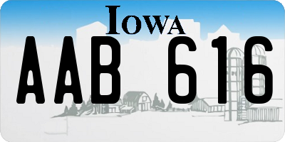IA license plate AAB616
