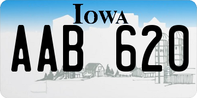 IA license plate AAB620