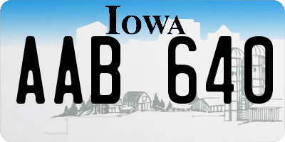 IA license plate AAB640