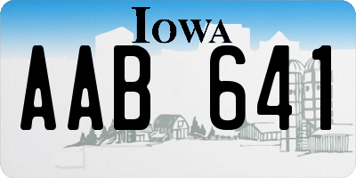 IA license plate AAB641