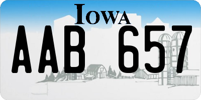IA license plate AAB657