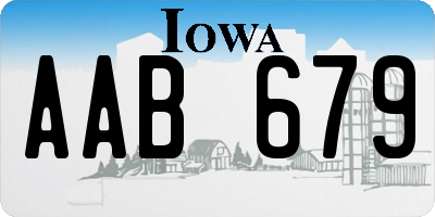 IA license plate AAB679