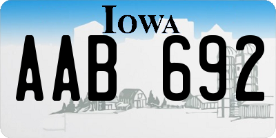 IA license plate AAB692