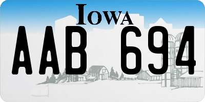 IA license plate AAB694
