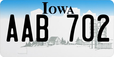 IA license plate AAB702
