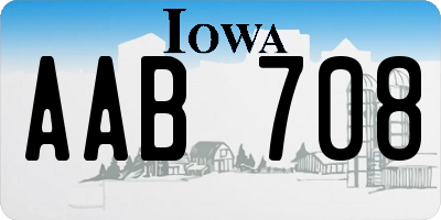 IA license plate AAB708