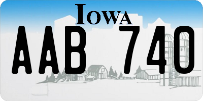 IA license plate AAB740