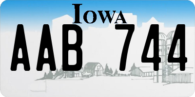 IA license plate AAB744