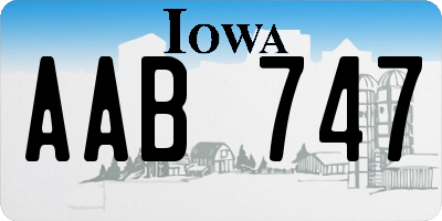 IA license plate AAB747