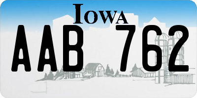 IA license plate AAB762
