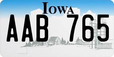 IA license plate AAB765