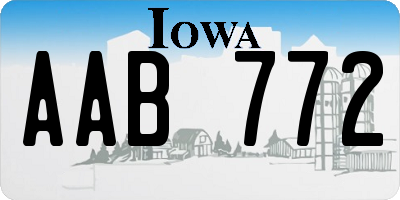 IA license plate AAB772