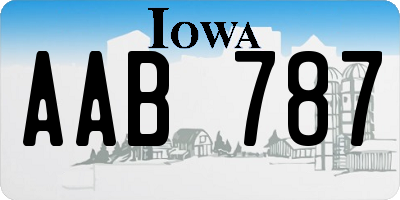 IA license plate AAB787