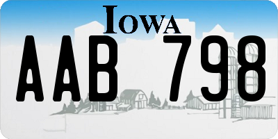 IA license plate AAB798