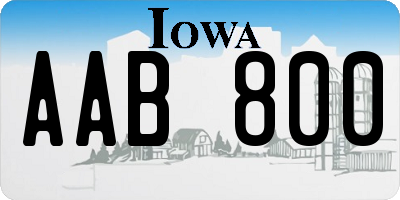 IA license plate AAB800