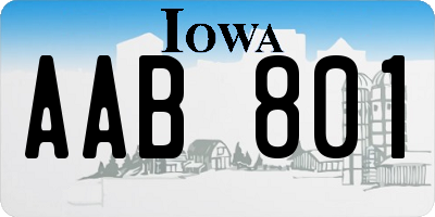 IA license plate AAB801