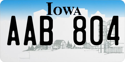 IA license plate AAB804