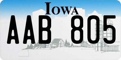 IA license plate AAB805