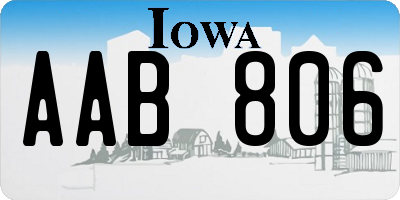 IA license plate AAB806