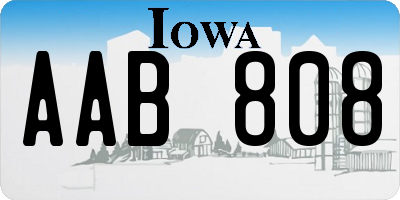 IA license plate AAB808