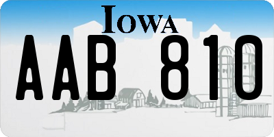 IA license plate AAB810