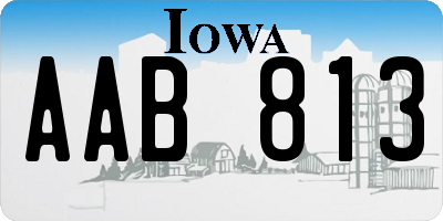 IA license plate AAB813