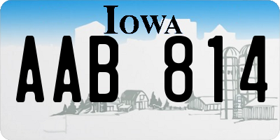 IA license plate AAB814