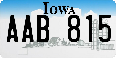 IA license plate AAB815