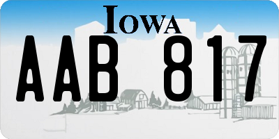 IA license plate AAB817