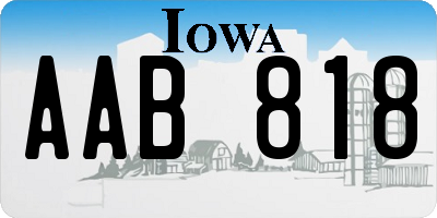 IA license plate AAB818